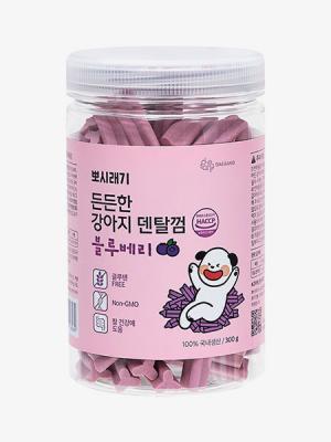 (2개세트) 뽀시래기 든든한 강아지 장케어 덴탈껌 블루베리 300g