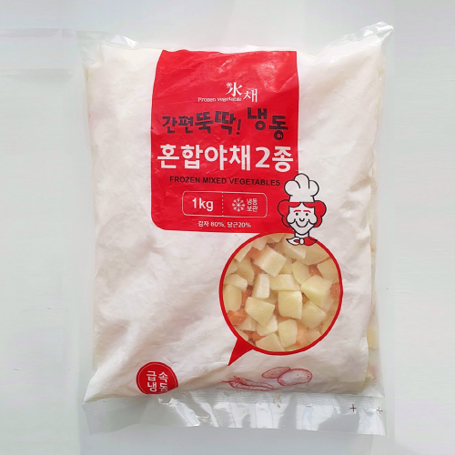 농우혼합야채2종, 냉동, 1kg 팩!