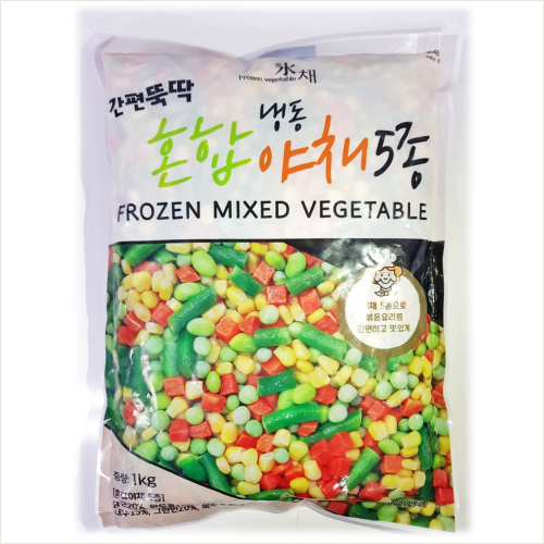 농우혼합야채5종, 냉동, 1kg 팩!