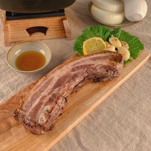 오원곤 짚불통삼겹(400g)+묵은지(500g)+파채(100g) 2인분