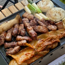 짚불통삼겹 사이드세트,삼겹살(400g)+묵은지+파채, 신선식품 간편식 집들이음식 홈파티 밀키트 간편식