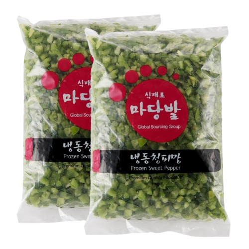 냉동청피망 1KG*2ea 1cm 다이스 전처리냉동 !