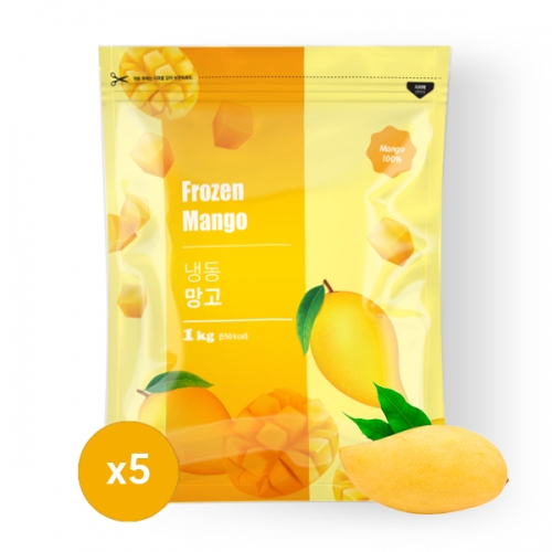 맥그로우 급속냉동 열대망고 청크100% 1kg&times;5ea,!
