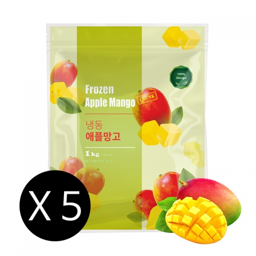 맥그로우 급속냉동 애플망고 청크100% 1kg&times;5ea,!