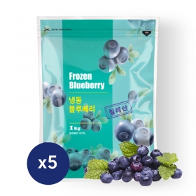 맥그로우 급속냉동 블루베리 홀100% 1kg&times;5ea,!