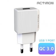 엑티몬 가정용 USB1구 고속 충전기 QC 3.0 MON-TC1-QC3-301 케이블미포함