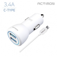 엑티몬 차량용 충전기 USB 2구 3.4A (C-TYPE)