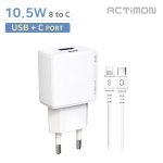 엑티몬 가정용 10.5W 2포트 충전기( USB+C ) (8 to C)