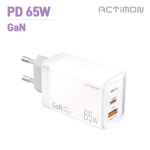 엑티몬 가정용 GaN 지원 PD 65W 초고속 충전기 (C+USB)