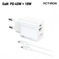 엑티몬 가정용 PD 45W 충전기 (C+USB 포트) (C to C) A-PD45W-CU