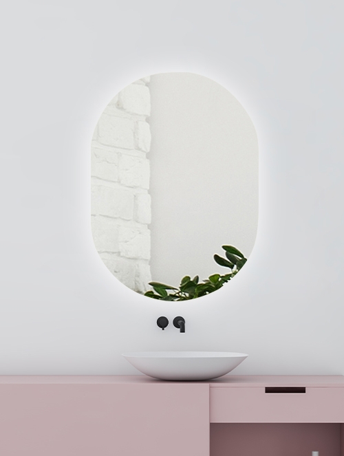 온라인 전용상품 l 주광색 LED 양타원 조명 거울