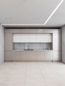 P07_라인 화이트 소프트 브라운 주방 패키지 (견적상담)