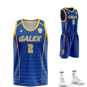 갈렉스 커스텀 농구 유니폼 세트 블루 GB2209 BL