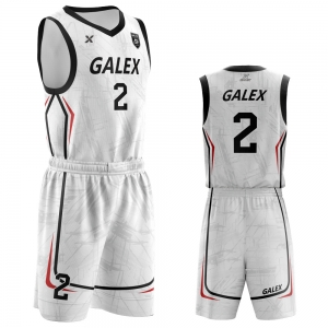 갈렉스 커스텀 농구 유니폼 세트 화이트 GB2208 WH