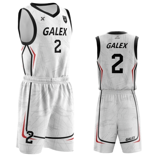 갈렉스 커스텀 농구 유니폼 세트 화이트 GB2208 WH