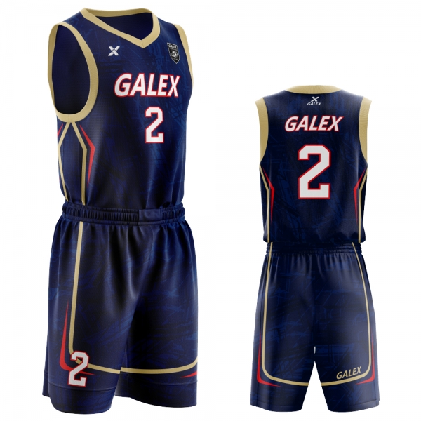 갈렉스 커스텀 농구 유니폼 세트 네이비 GB2208 NV