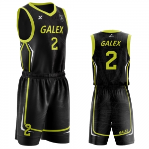 갈렉스 커스텀 농구 유니폼 세트 블랙 GB2208 BK