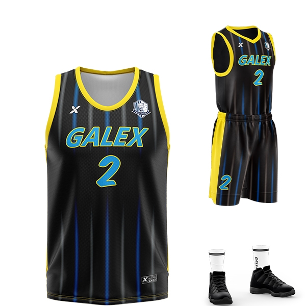 갈렉스 커스텀 농구 유니폼 세트 블랙 GB2207 BK