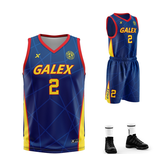 갈렉스 커스텀 농구 유니폼 세트 블루 GB2206 BL