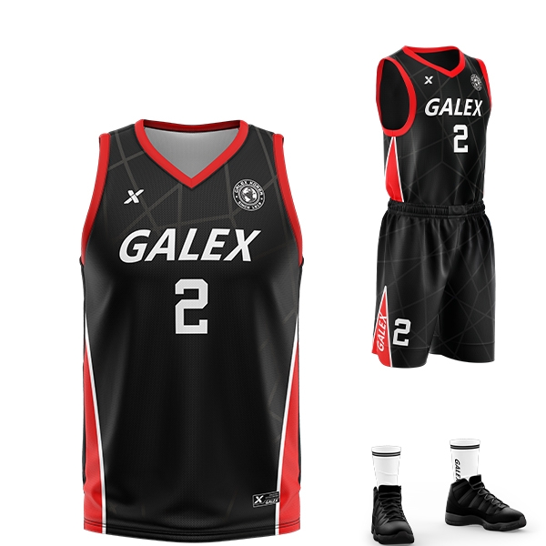 갈렉스 커스텀 농구 유니폼 세트 블랙 GB2206 BK