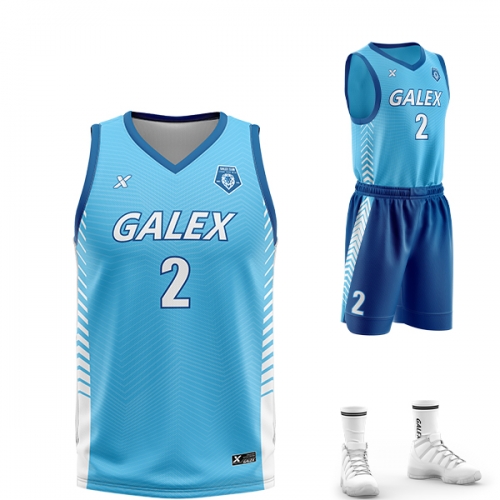 갈렉스 커스텀 농구 유니폼 세트 스카이블루 GB2204 SBL