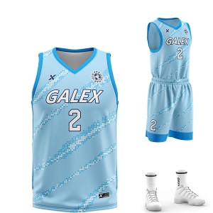 갈렉스 커스텀 농구 유니폼 세트 스카이블루 GB2202 SBL