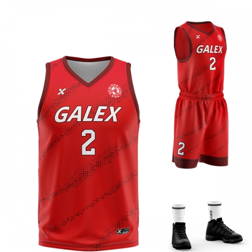 갈렉스 커스텀 농구 유니폼 세트 레드 GB2202 RD