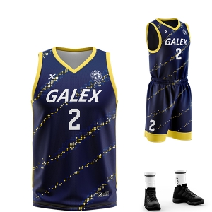 갈렉스 커스텀 농구 유니폼 세트 네이비 GB2202 NV