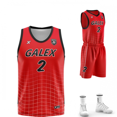 갈렉스 커스텀 농구 유니폼 세트 레드 GB2201 RD