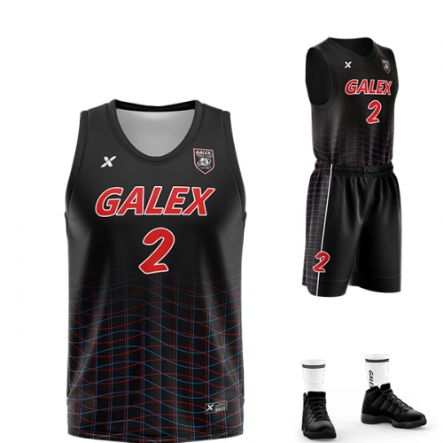 갈렉스 커스텀 농구 유니폼 세트 블랙 GB2201 BK