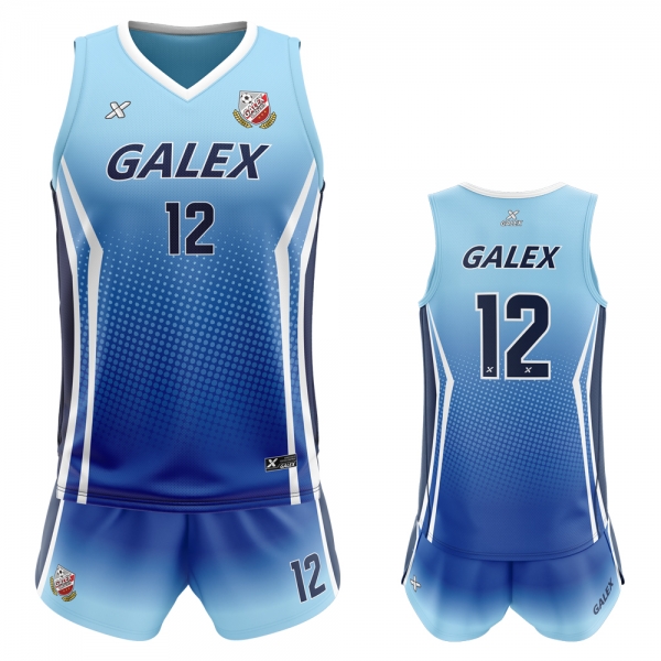 갈렉스 커스텀 배구 유니폼 세트 블루 GV4205 BL