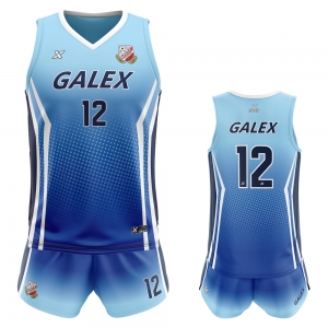 갈렉스 커스텀 배구 유니폼 세트 블루 GV4205 BL