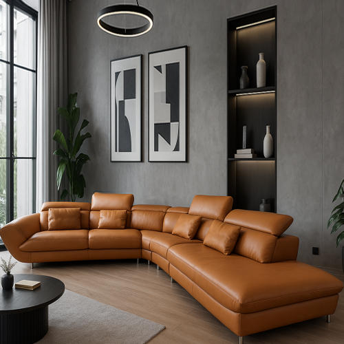 루이 가죽 소파 [코너]