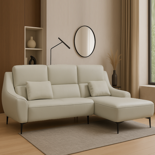 디종 4인 카우치 가죽 소파