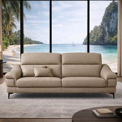 산토 3인 가죽 소파