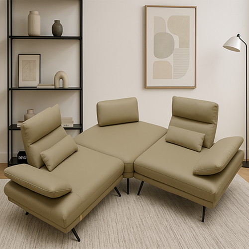 소피 4인 코너 가죽 소파