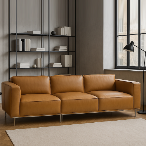 파라 4인 가죽 소파