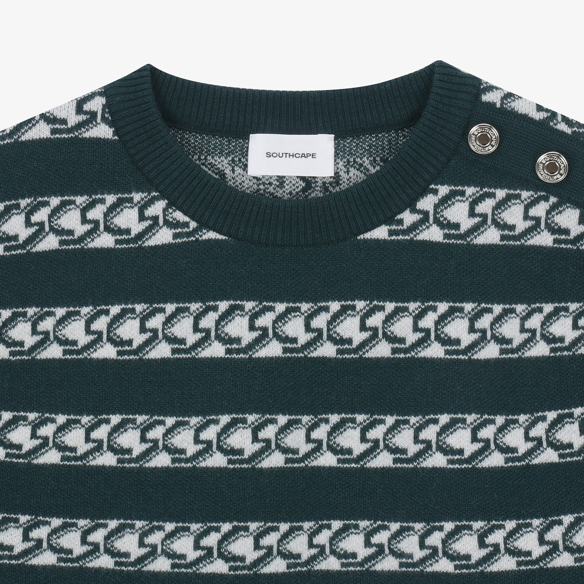 여성 SC체인 패턴 니트 베스트_다크 그린