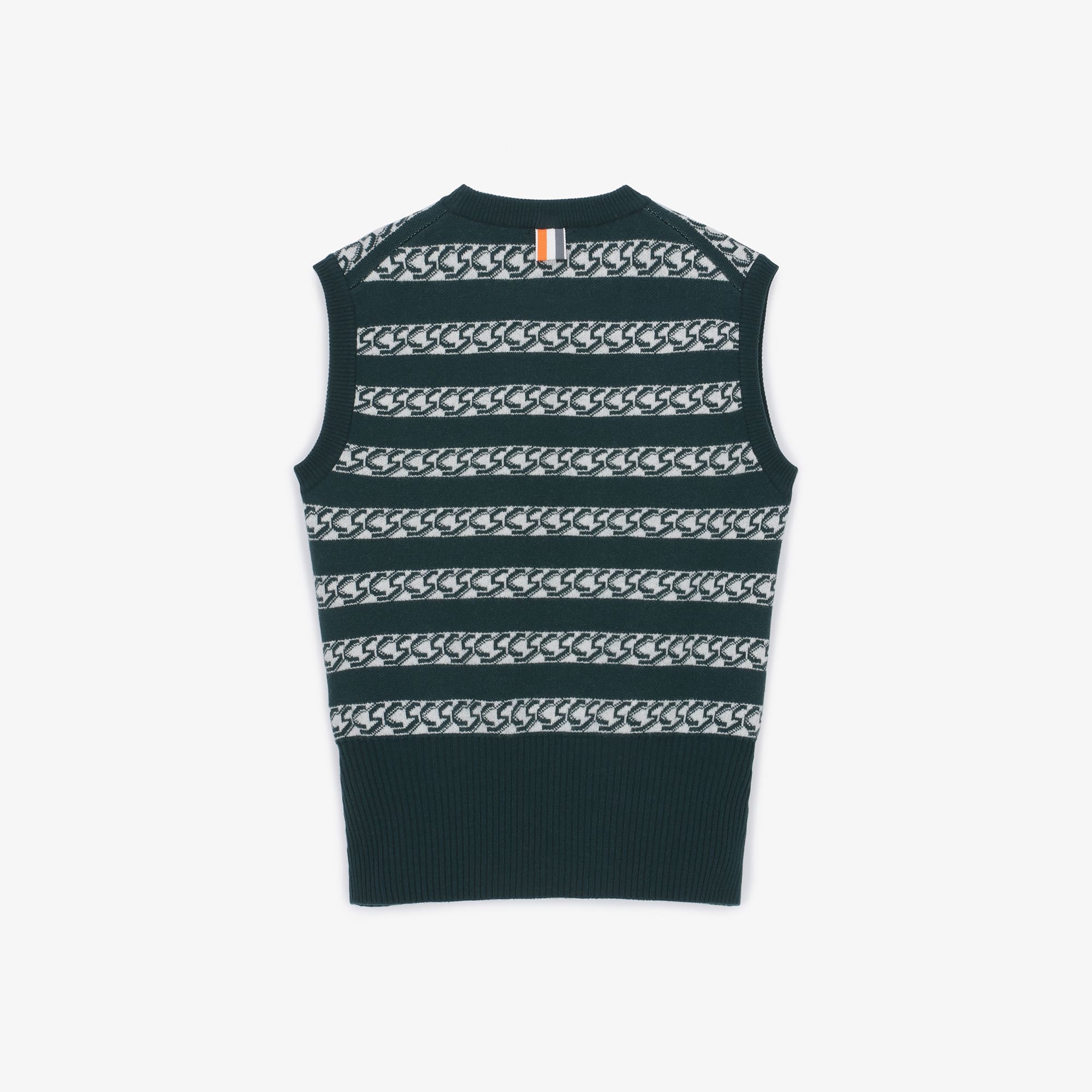 여성 SC체인 패턴 니트 베스트_다크 그린