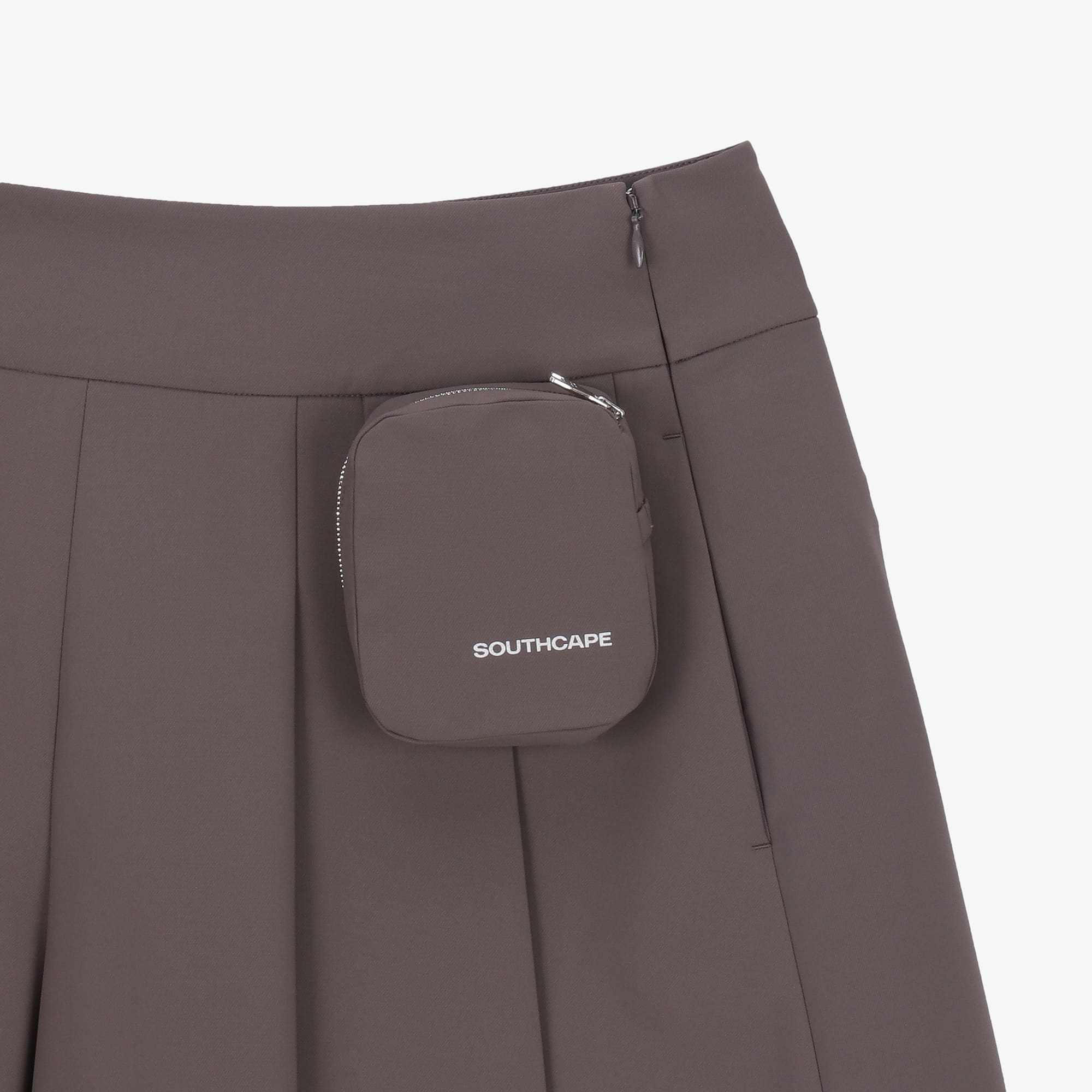 여성 포켓 플리츠 큐롯 팬츠_도톰한 VER._브라운