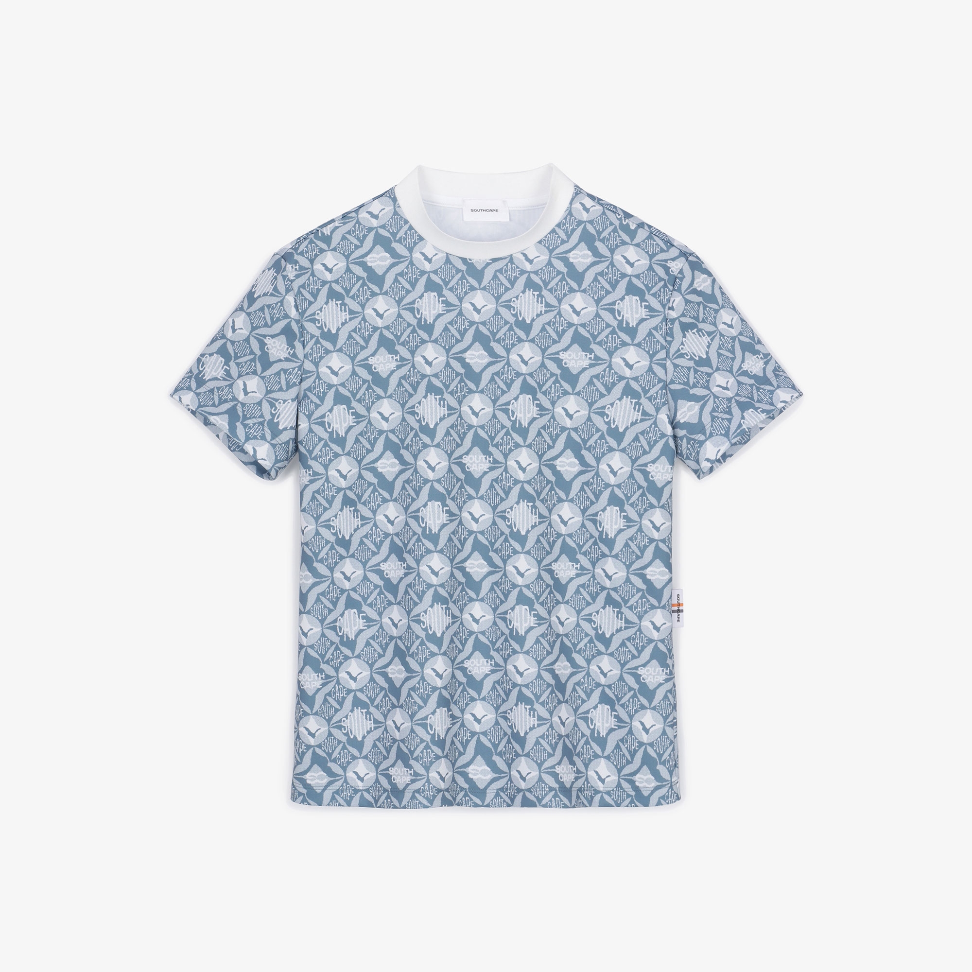 여성 볼란테 패턴 반팔 티셔츠_라이트 블루