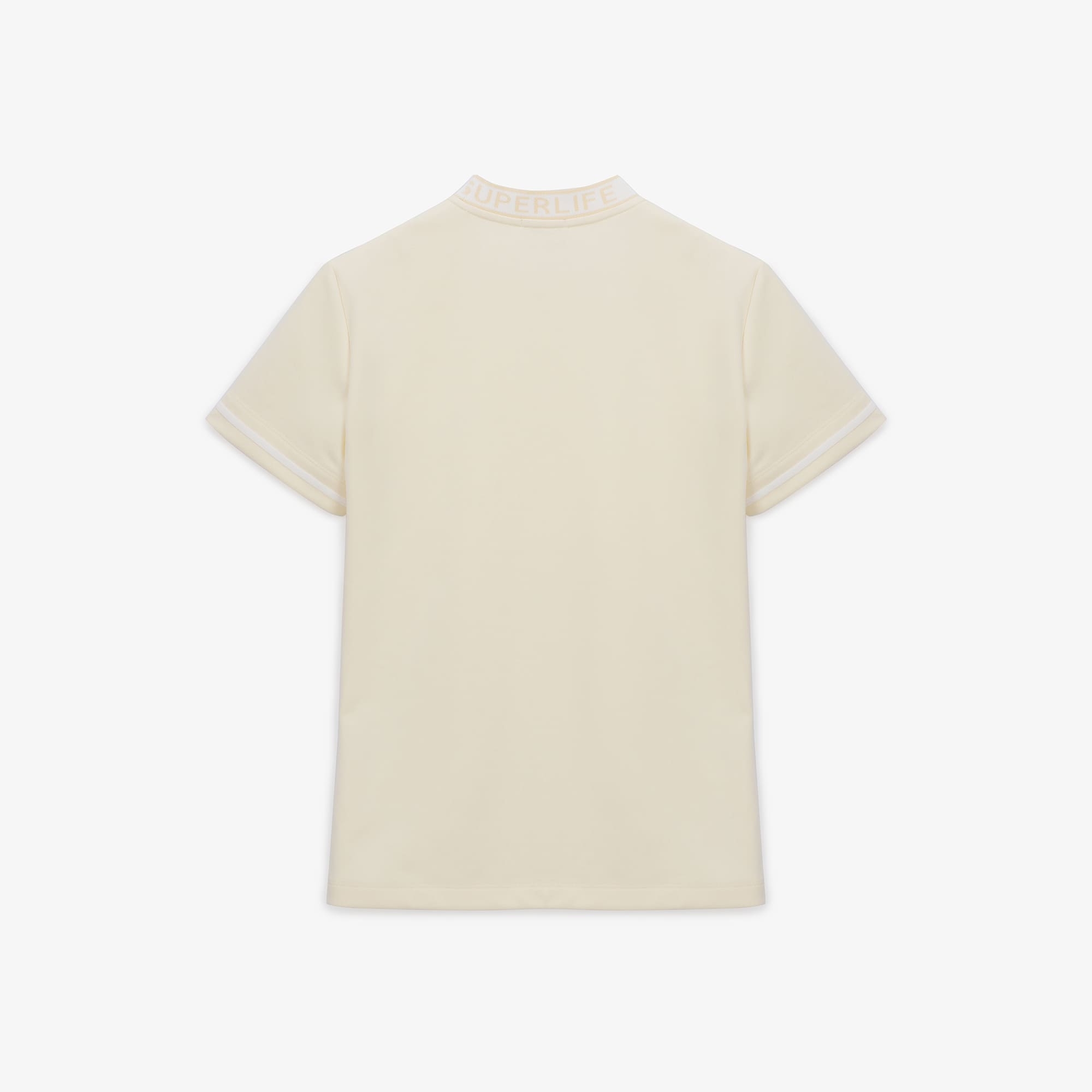 여성 로고넥 반팔 티셔츠_라이트 옐로우