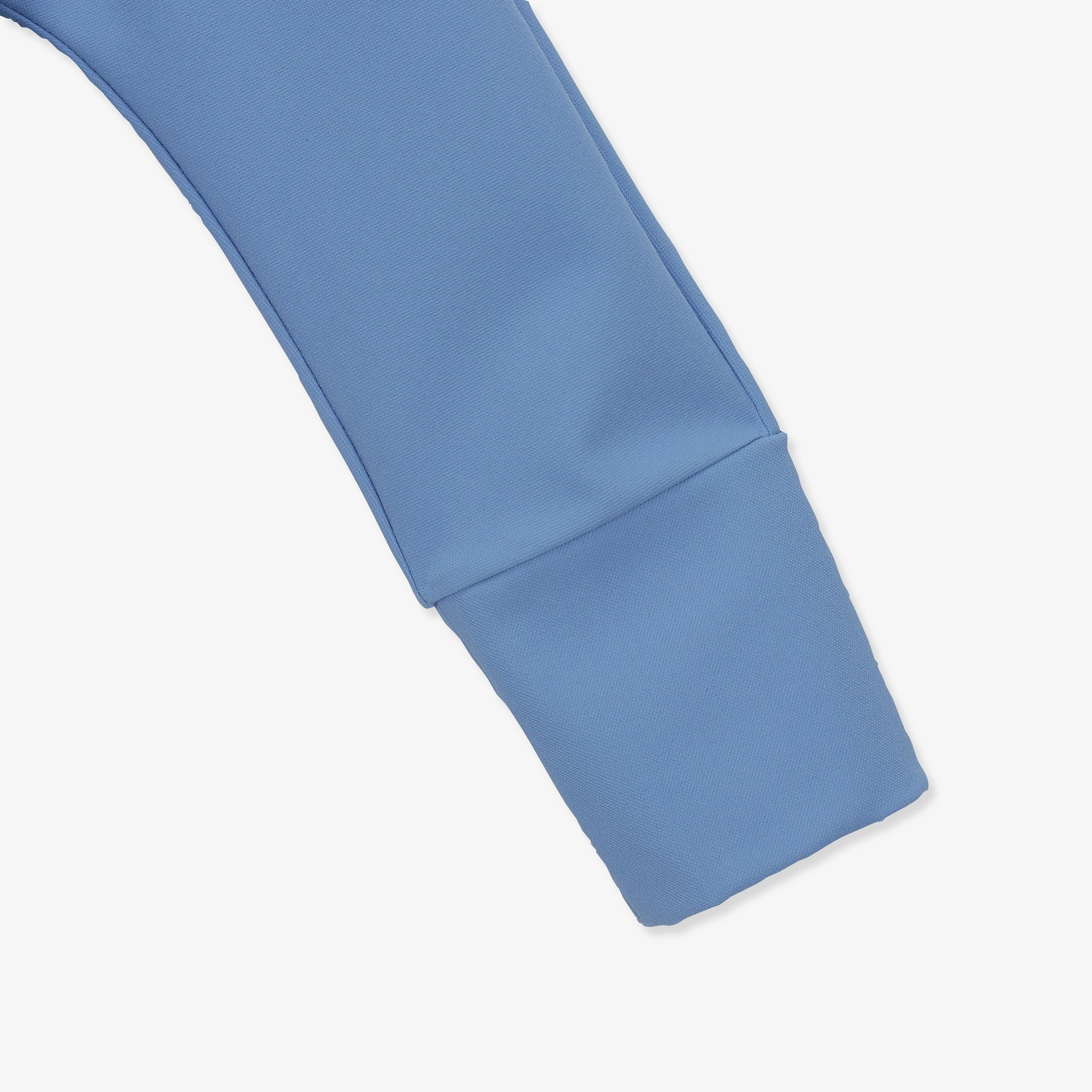 여성 곡선 절개 칼라 티셔츠_블루