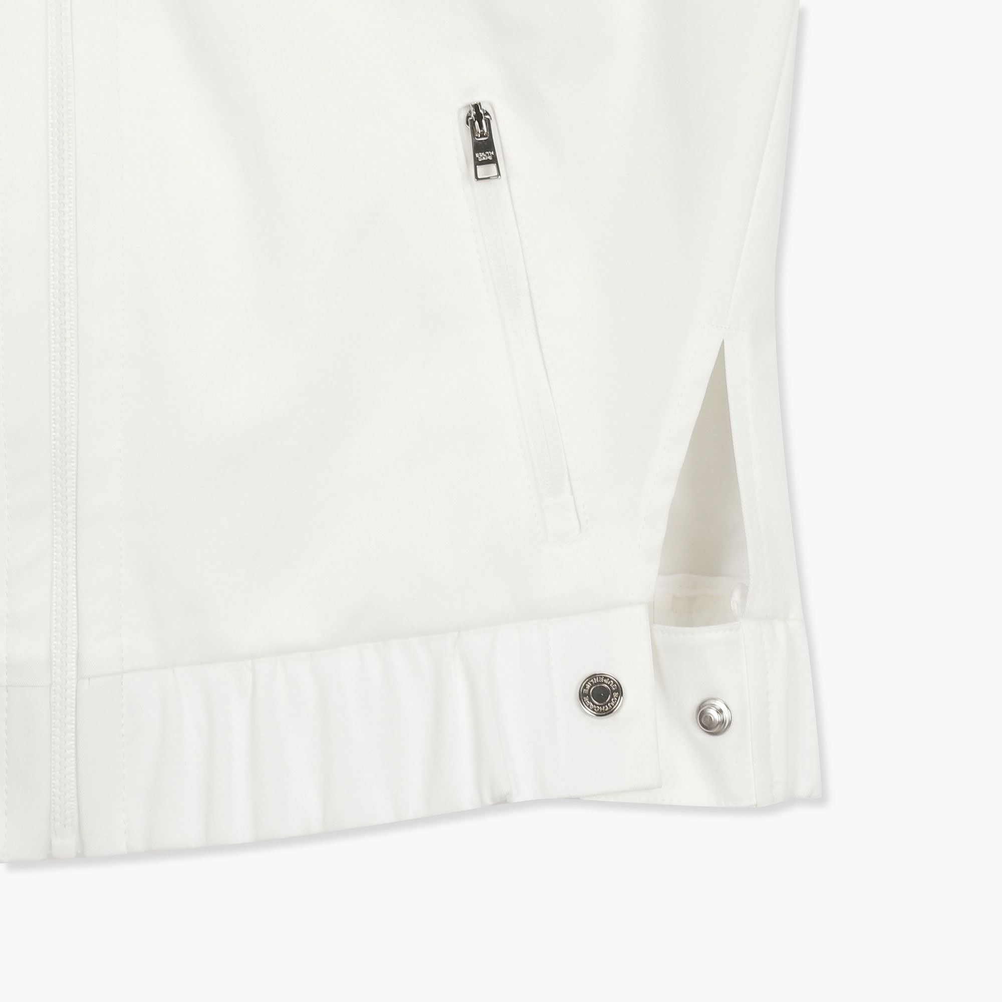 여성 아트로고 반팔 우븐 점퍼_화이트