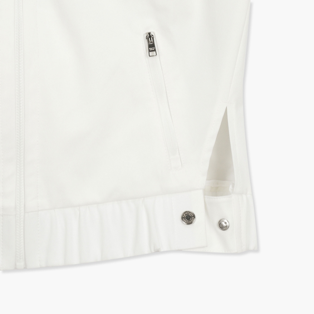 여성 아트로고 반팔 우븐 점퍼_화이트