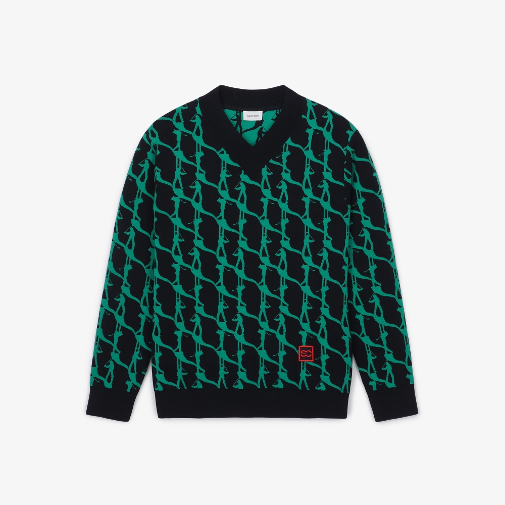 남성 스윙 모션 브이넥 풀오버_다크 네이비