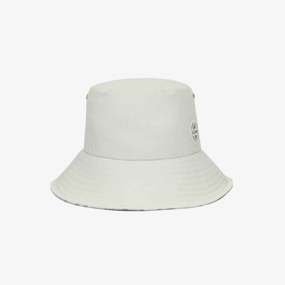 여성 원형 로고 볼란테 버킷햇_화이트