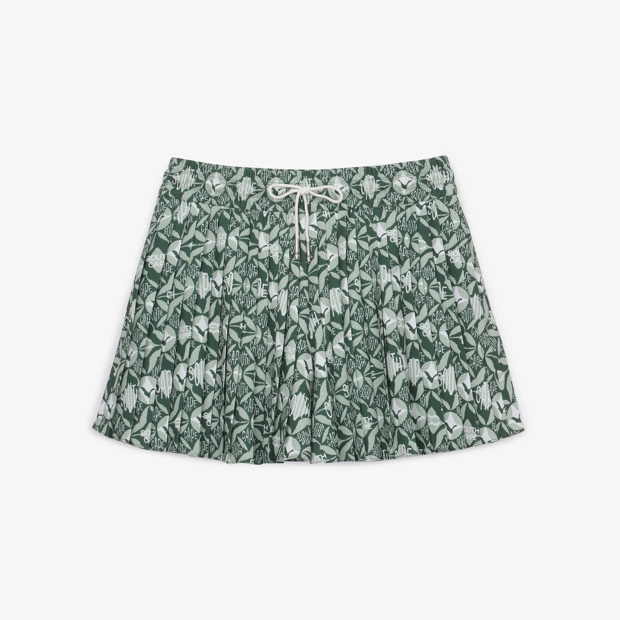 여성 볼란테 로고 패턴 플리츠 큐롯 팬츠_카키