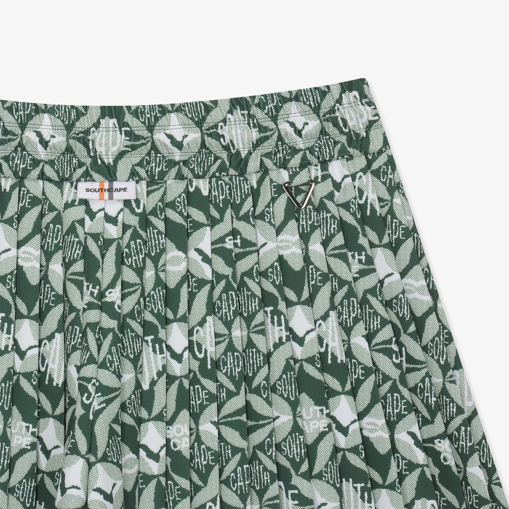 여성 볼란테 로고 패턴 플리츠 큐롯 팬츠_카키