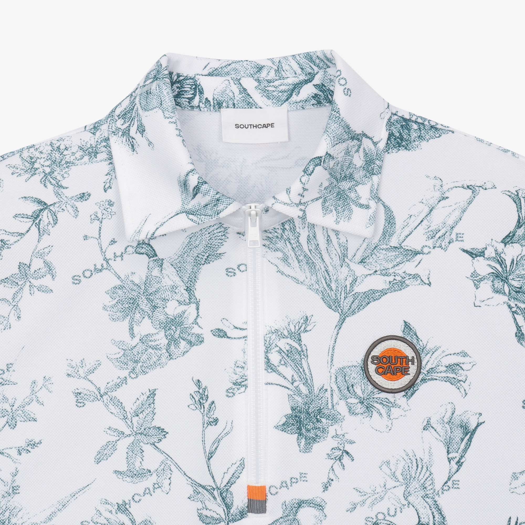 여성 네이처 프린트 하프집 티셔츠_그린